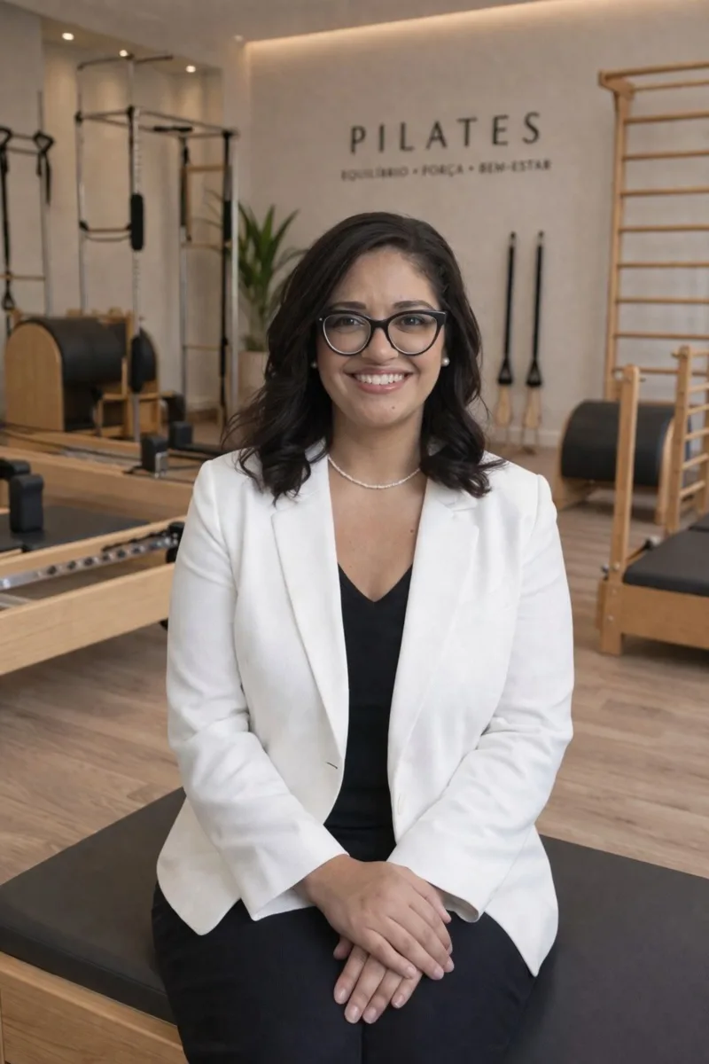 Ariadne Prado em um estúdio de Pilates